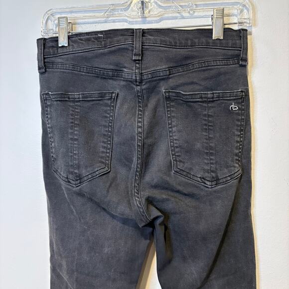 Rag‎ & Bone Women's High Rise Skinny Black Wash Denim Jean 29 Stretch Boho - Picture 3 of 7